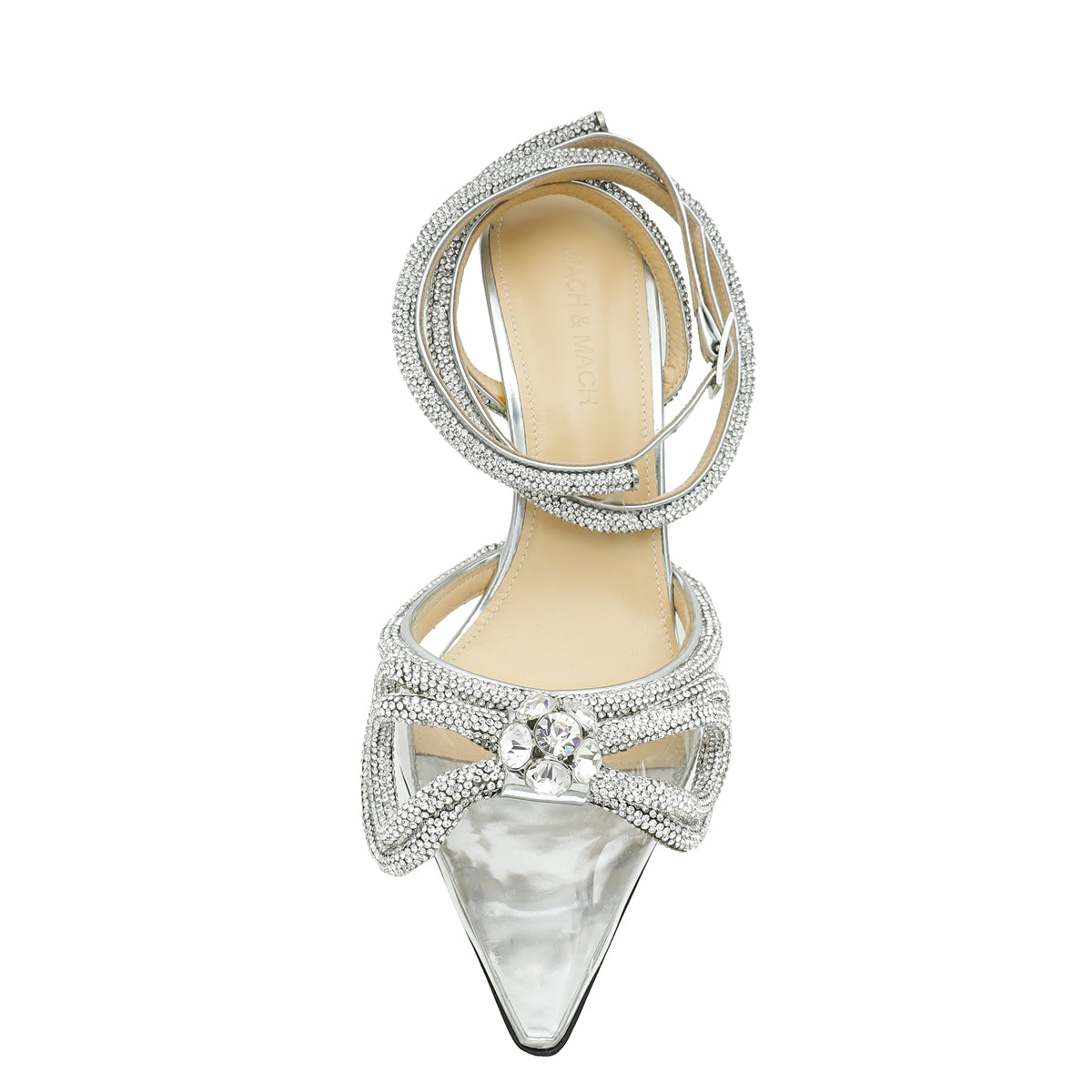 Mach & Mach Bicolor Crystal Bow Ankle Strap Pump 37
