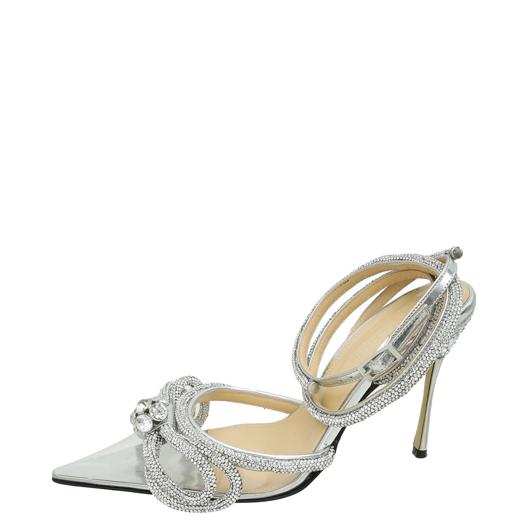 Mach & Mach Bicolor Crystal Bow Ankle Strap Pump 37