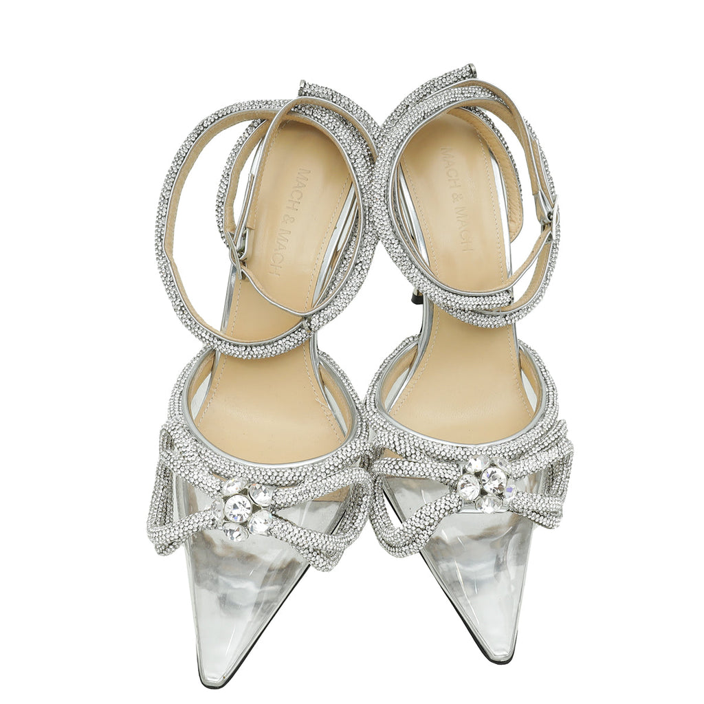 Mach & Mach Bicolor Crystal Bow Ankle Strap Pump 37