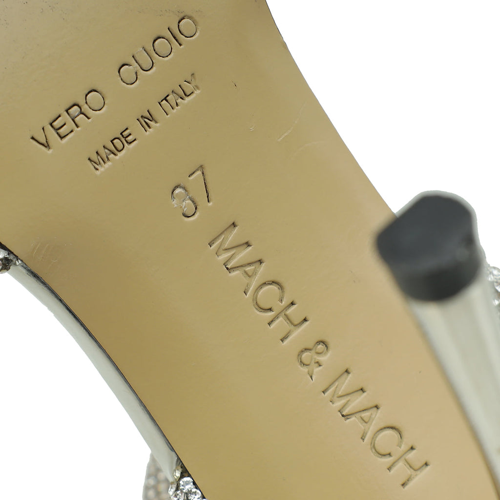 Mach & Mach Bicolor Crystal Bow Ankle Strap Pump 37