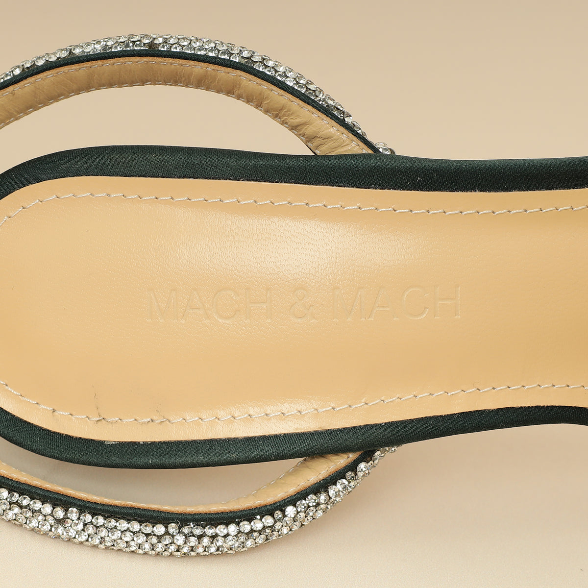 Mach & Mach Emerald Satin Crystal Double Bow Pumps 38