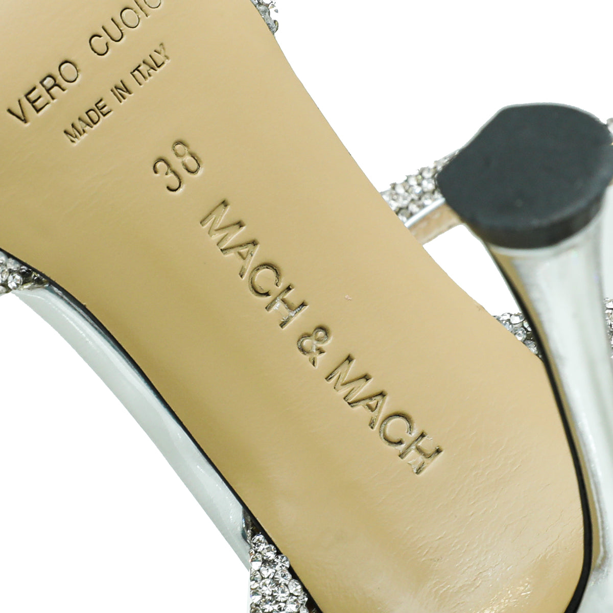Mach & Mach Clear White Crystal Embellished PVC Crystal Bow Ankle Strap Pumps 38