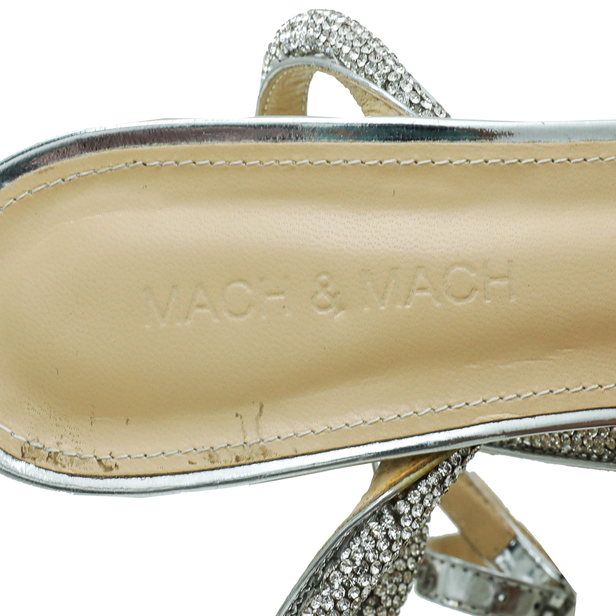 Mach & Mach Clear White Crystal Embellished PVC Crystal Bow Ankle Strap Pumps 38