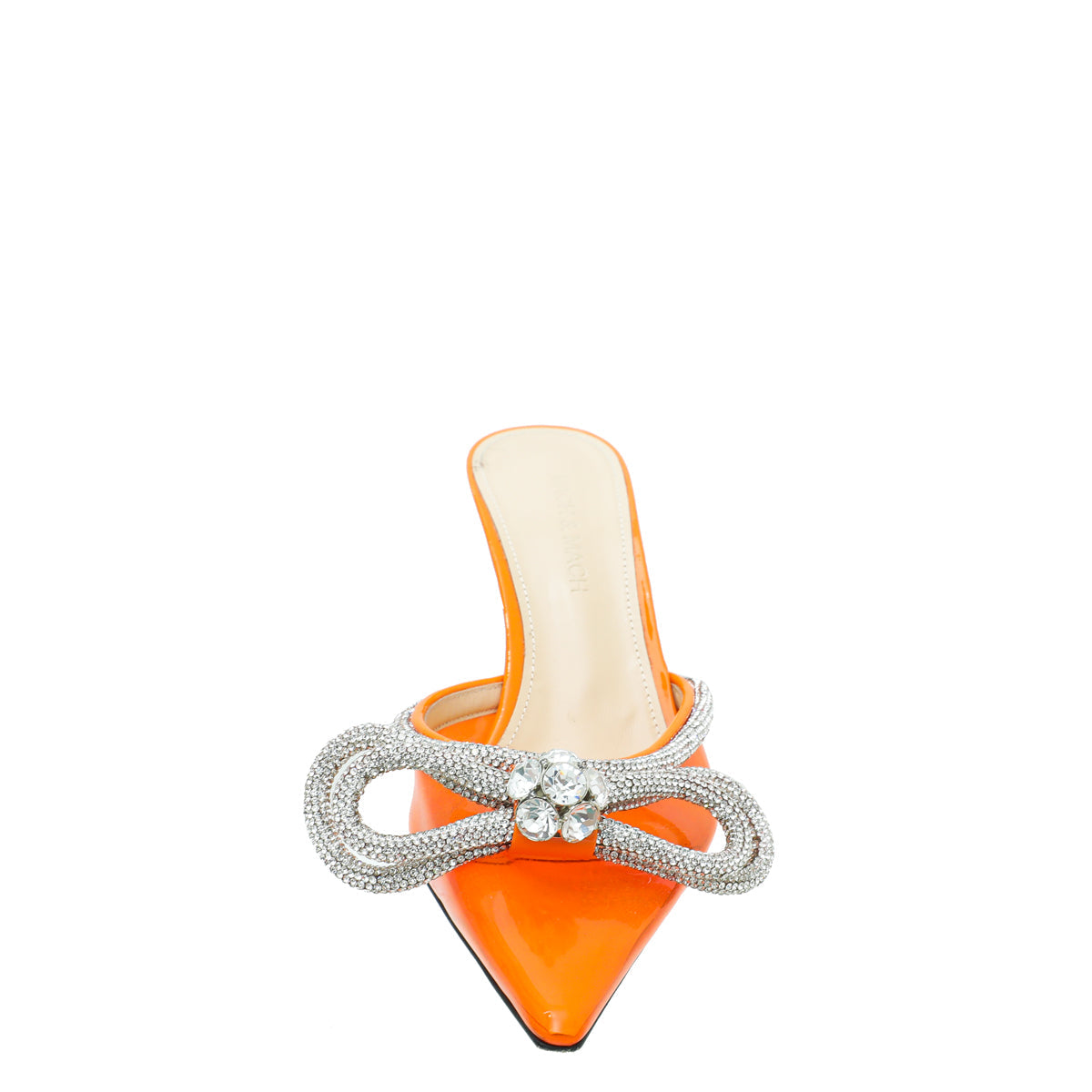 Mach & Mach Orange Crysrtal Bow PVC Mules 38