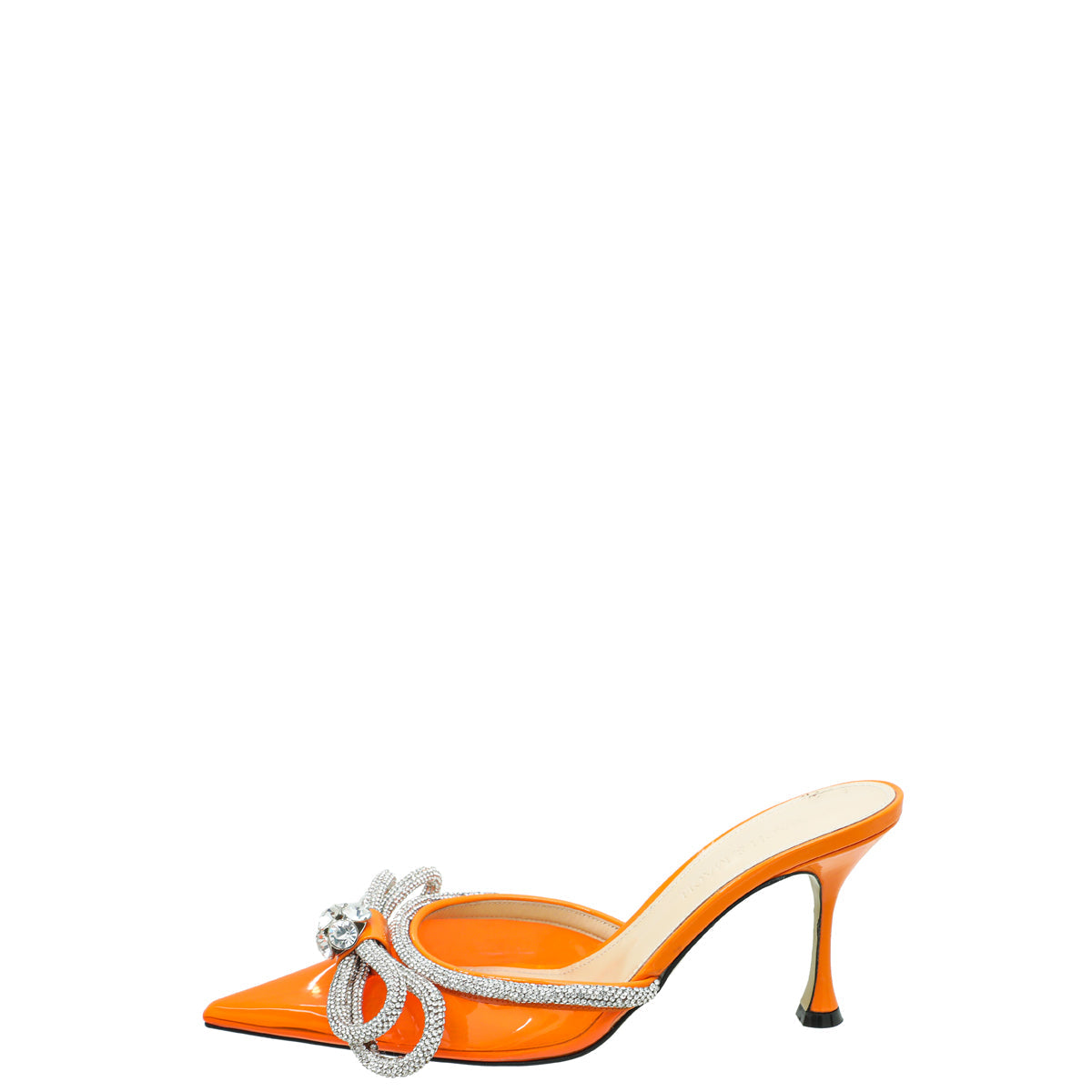Mach & Mach Orange Crysrtal Bow PVC Mules 38