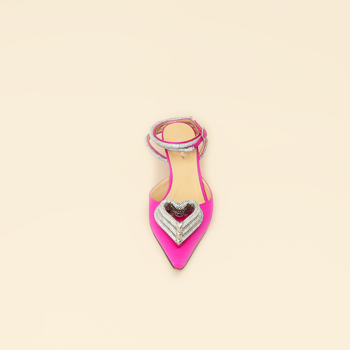 Mach & Mach Fuchsia Satin Triple Heart Pumps 40