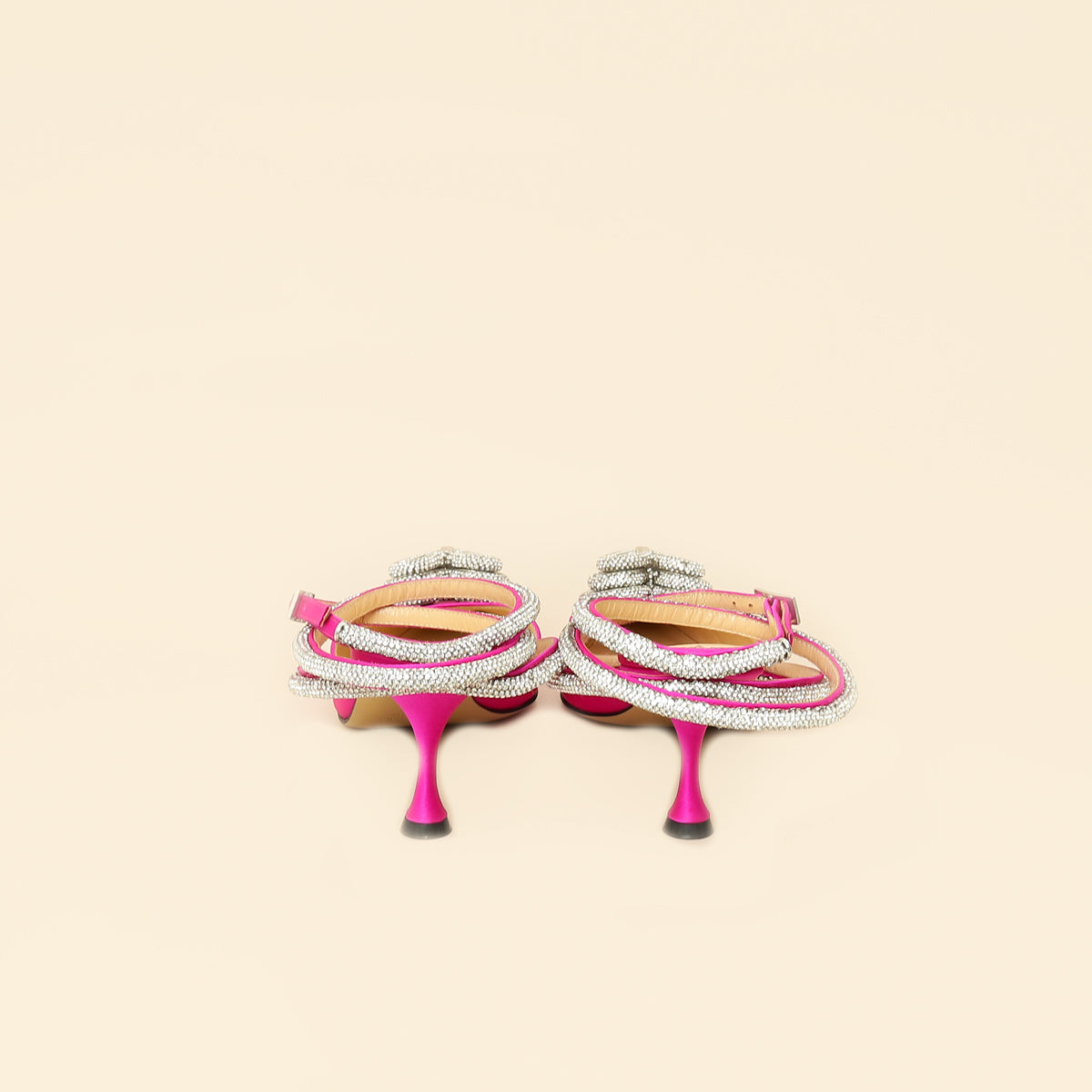 Mach & Mach Fuchsia Satin Triple Heart Pumps 40