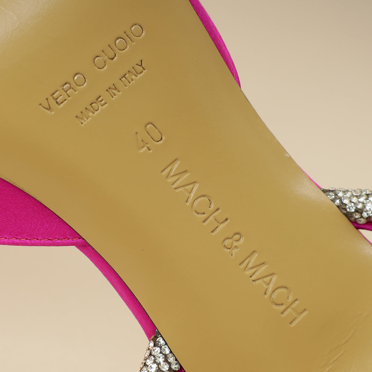 Mach & Mach Fuchsia Satin Triple Heart Pumps 40