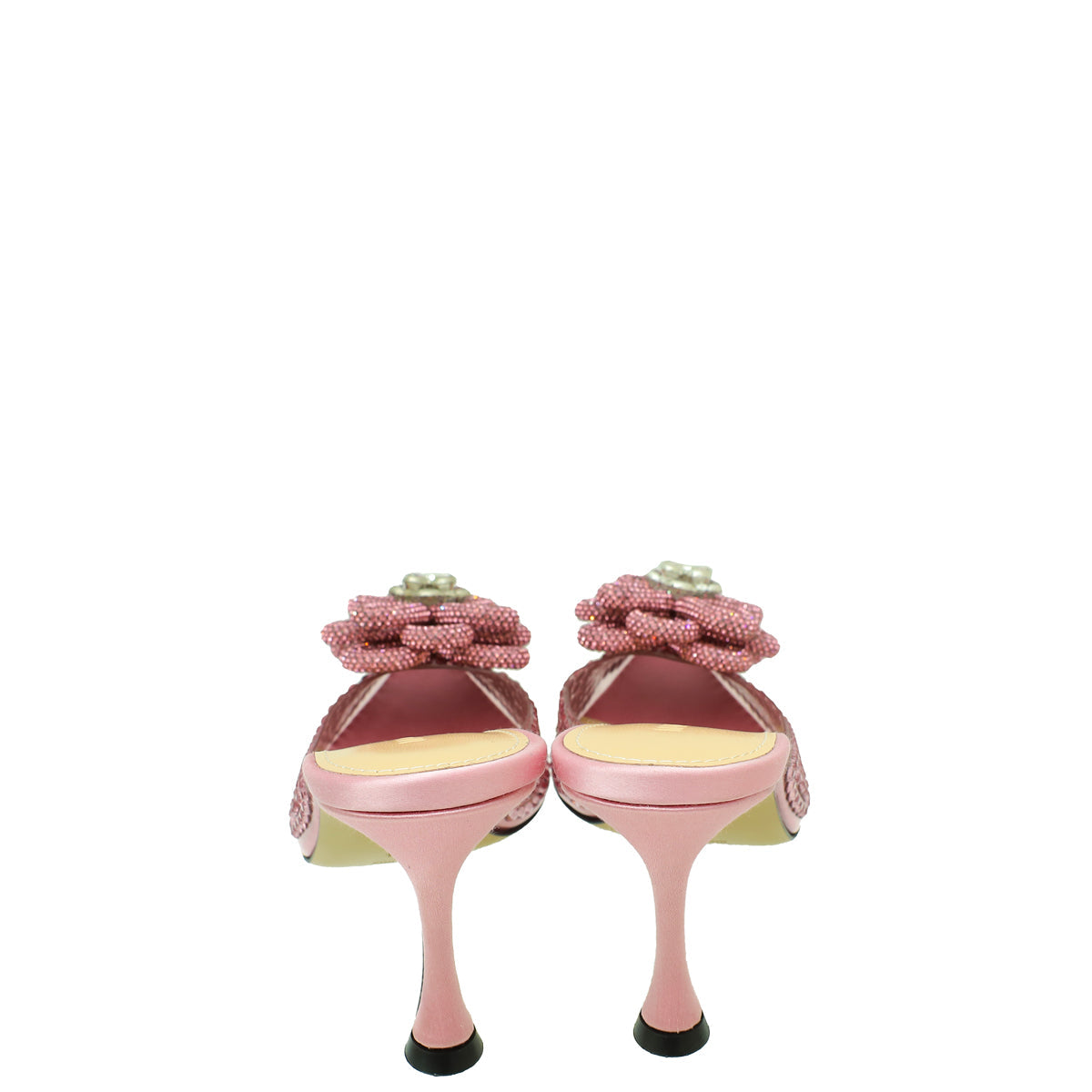 Mach & Mach Pink PVC & Satin Crystal Carrie Rose Mules 35.5