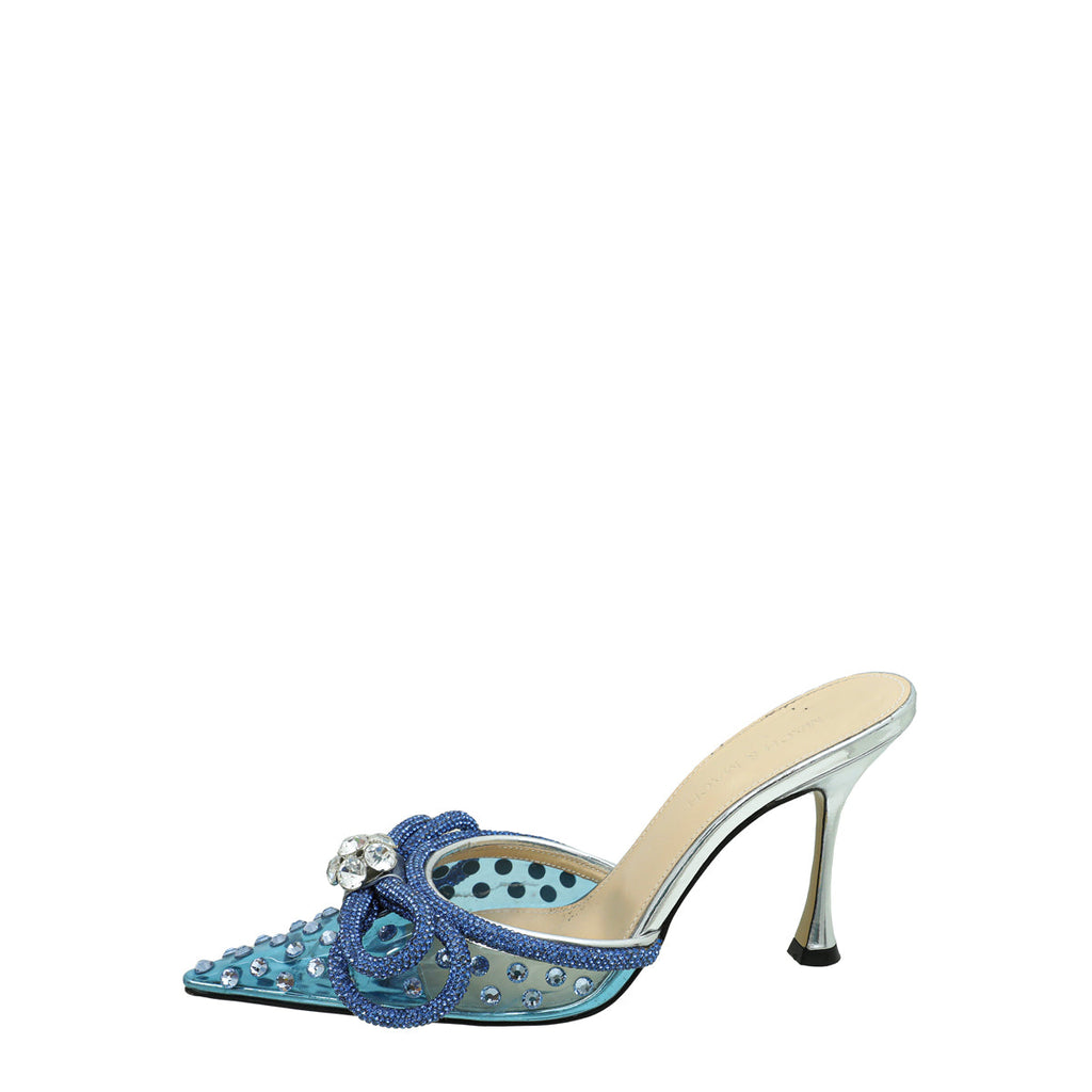 Mach & Mach Bicolor Crystal Embellished PVC Mules 36.5