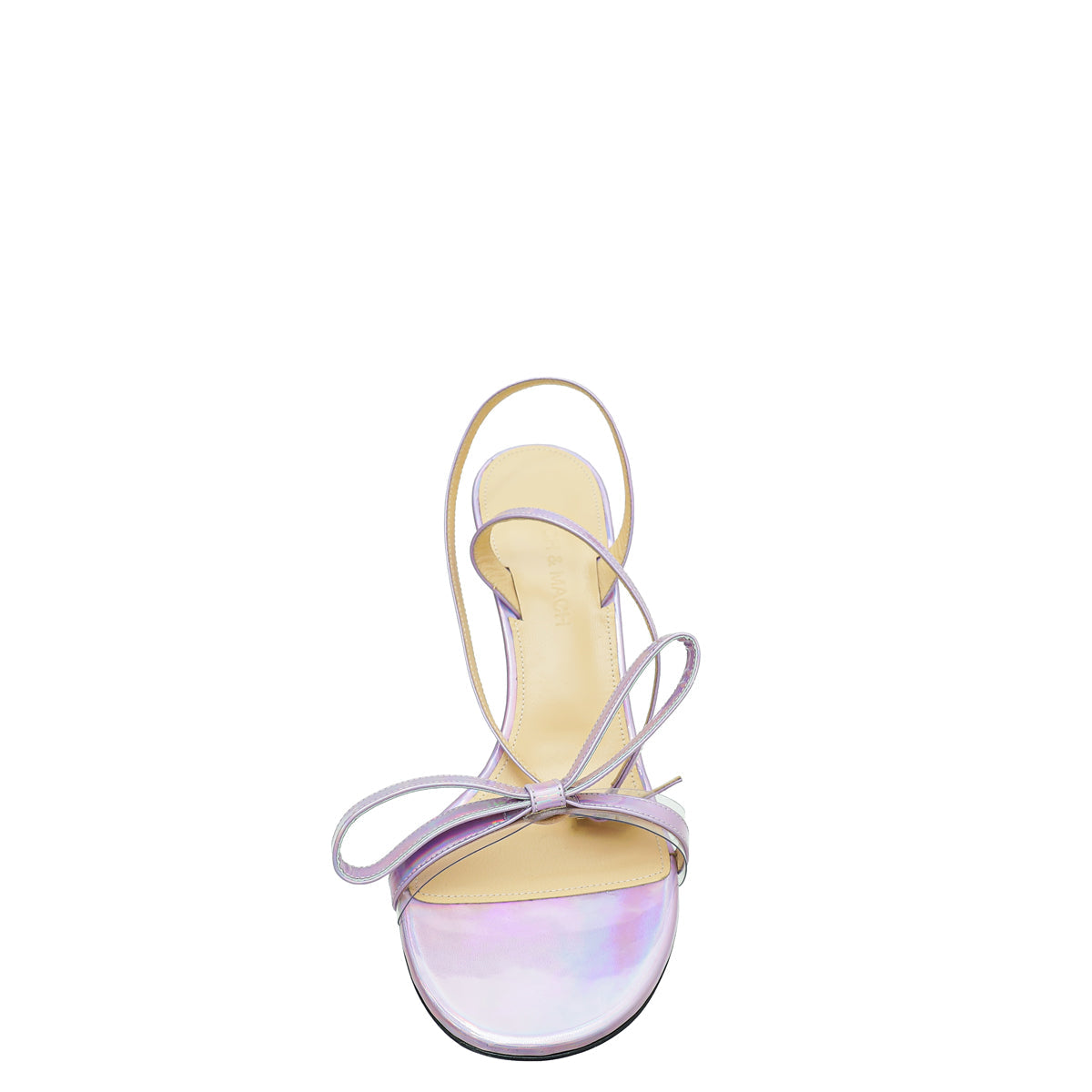 Mach & Mach Light Purple French Bow Iridescent Ankle Strap Sandal 38.5