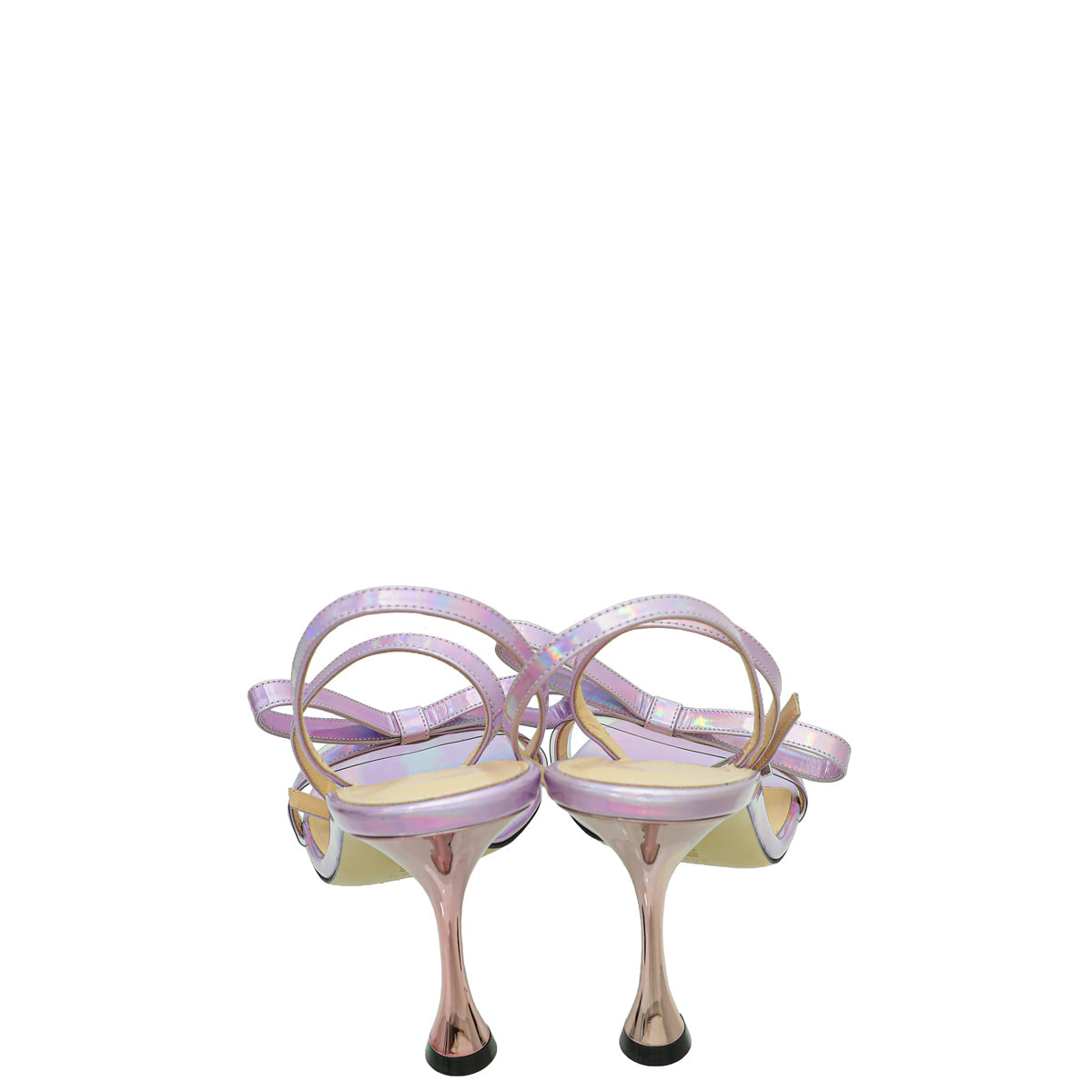 Mach & Mach Light Purple French Bow Iridescent Ankle Strap Sandal 38.5