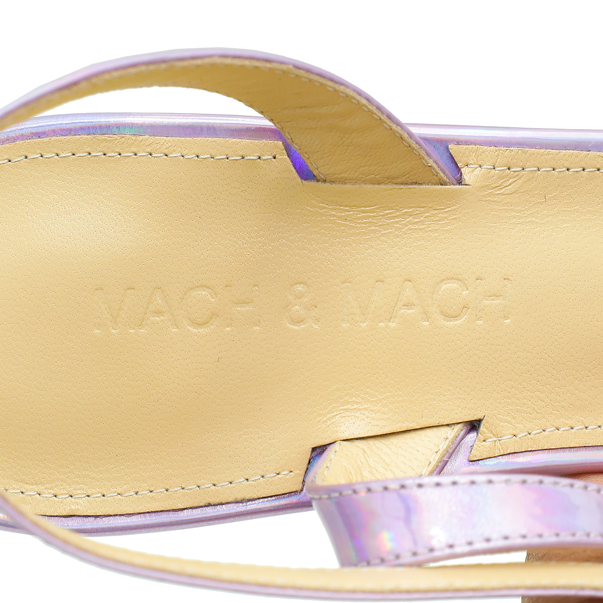 Mach & Mach Light Purple French Bow Iridescent Ankle Strap Sandal 38.5