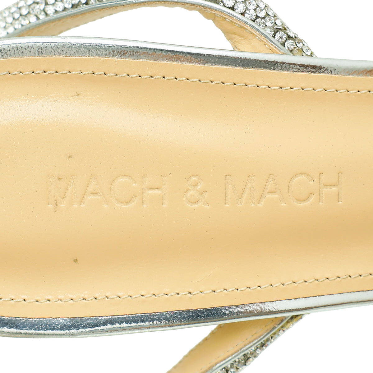 Mach & Mach Silver Crystal Embellished PVC Crystal Bow Ankle Strap Pumps 38.5