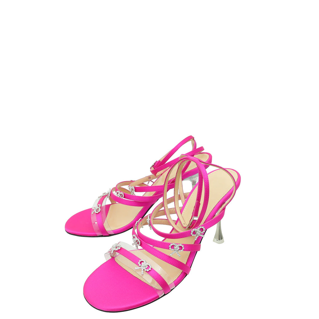 Mach & Mach Fuchsia Queen Heeled Ankle Strap Sandals 38