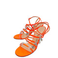 Mach & Mach Neon Orange Queen Heeled Ankle Strap Sandals 39