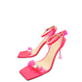 Mach & Mach Hot Pink French Bow Square Toe Sandal 40