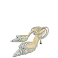 Mach & Mach Clear Double Bow Crystal Embellished PVC Ankle Strap Pumps 41