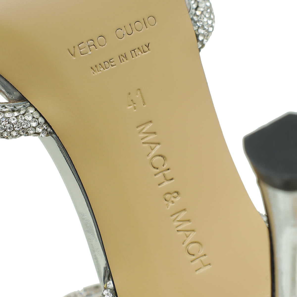 Mach & Mach Clear Double Bow Crystal Embellished PVC Ankle Strap Pumps 41