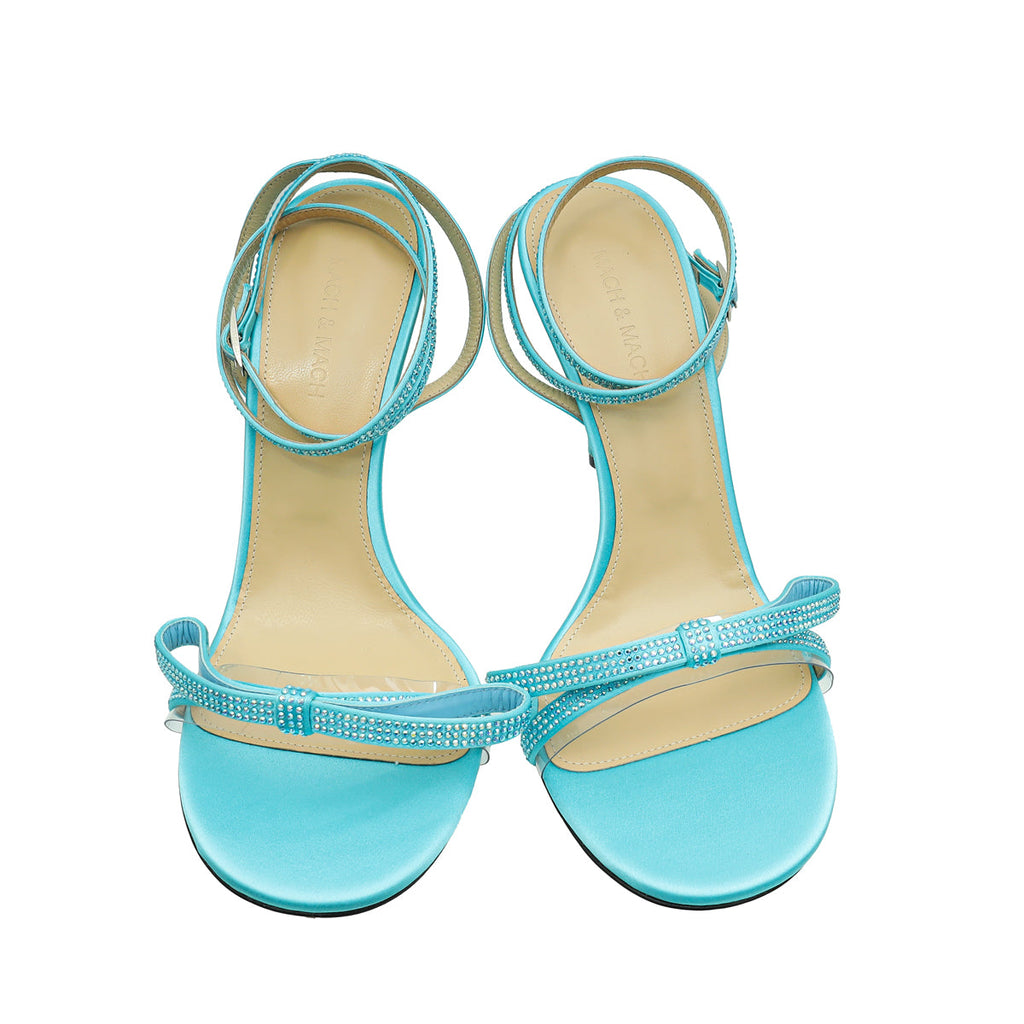Mach & Mach Sky Blue French Bow Embellished Sandal 41