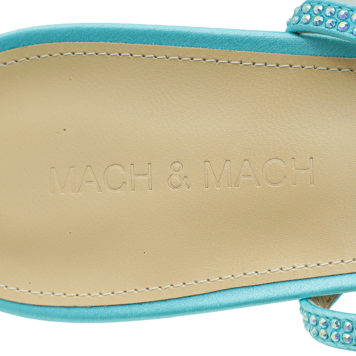 Mach & Mach Sky Blue French Bow Embellished Sandal 41