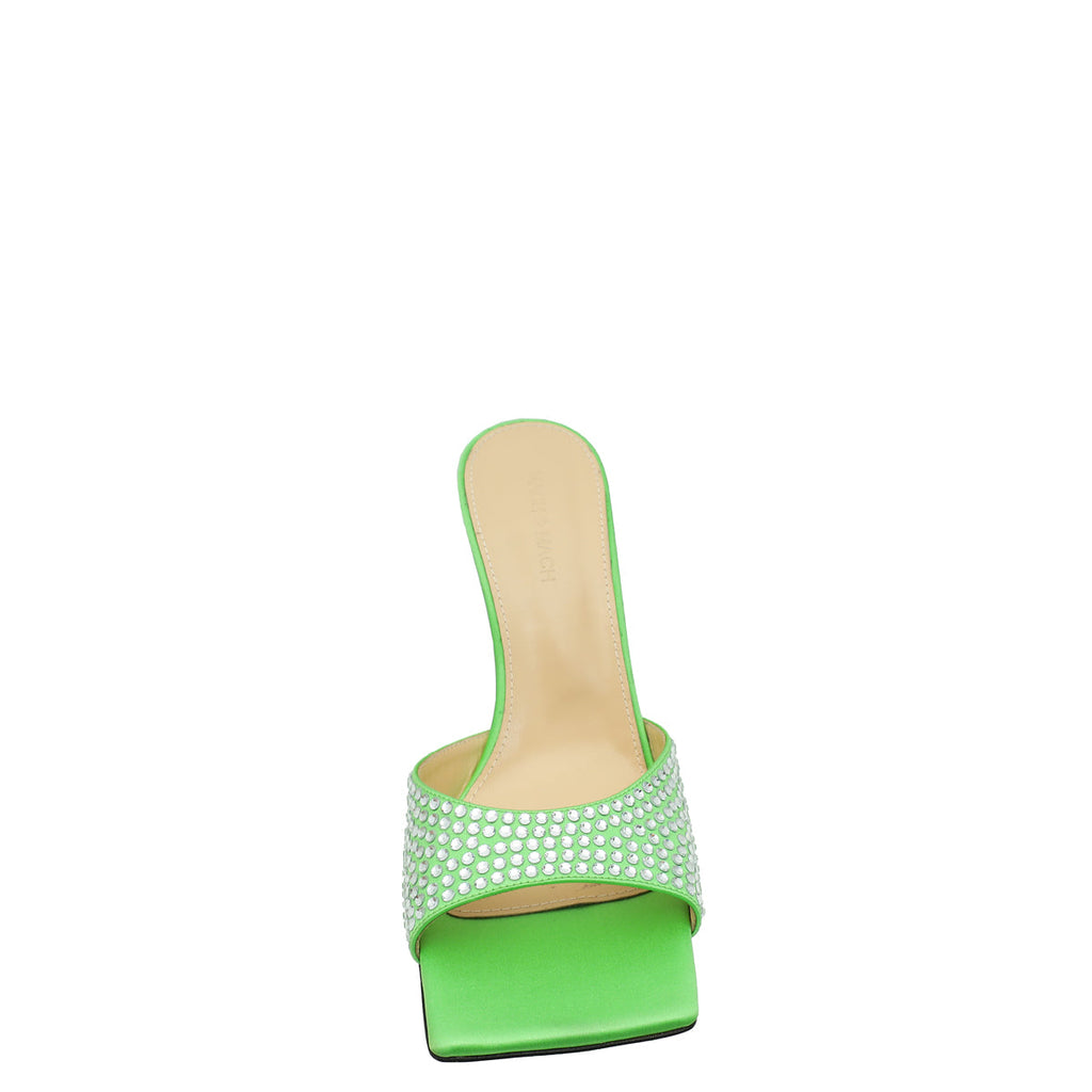 Mach & Mach Green Star Crystal Embellished Mules 41