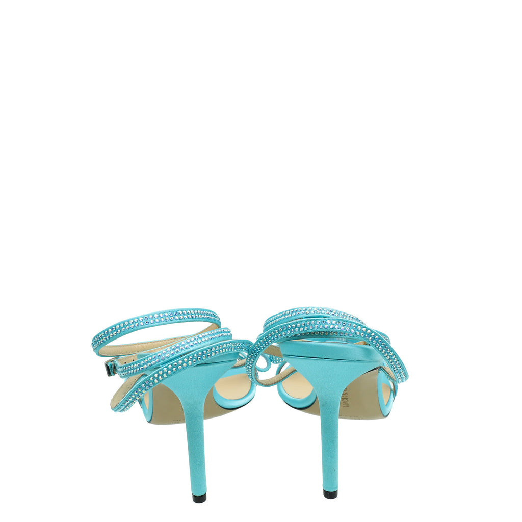 Mach & Mach Sky Blue French Bow Embellished Sandal 37.5