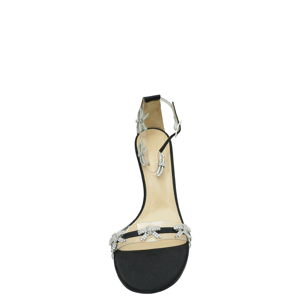 Mach & Mach Black Floating Crystal Bow Sandal 39
