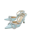 Mach & Mach Sky Blue Crystal Bow Glitter 110 Pumps 39