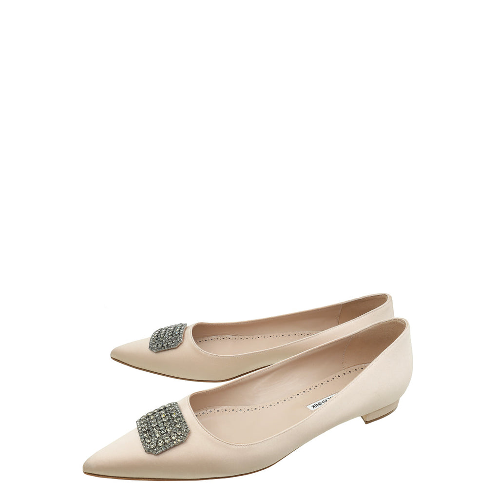 Manolo Blahnik Beige FLoritanuhi Flat Ballerina 41