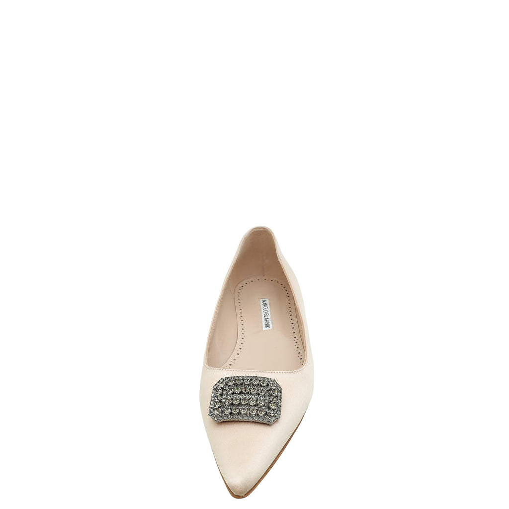 Manolo Blahnik Beige FLoritanuhi Flat Ballerina 41
