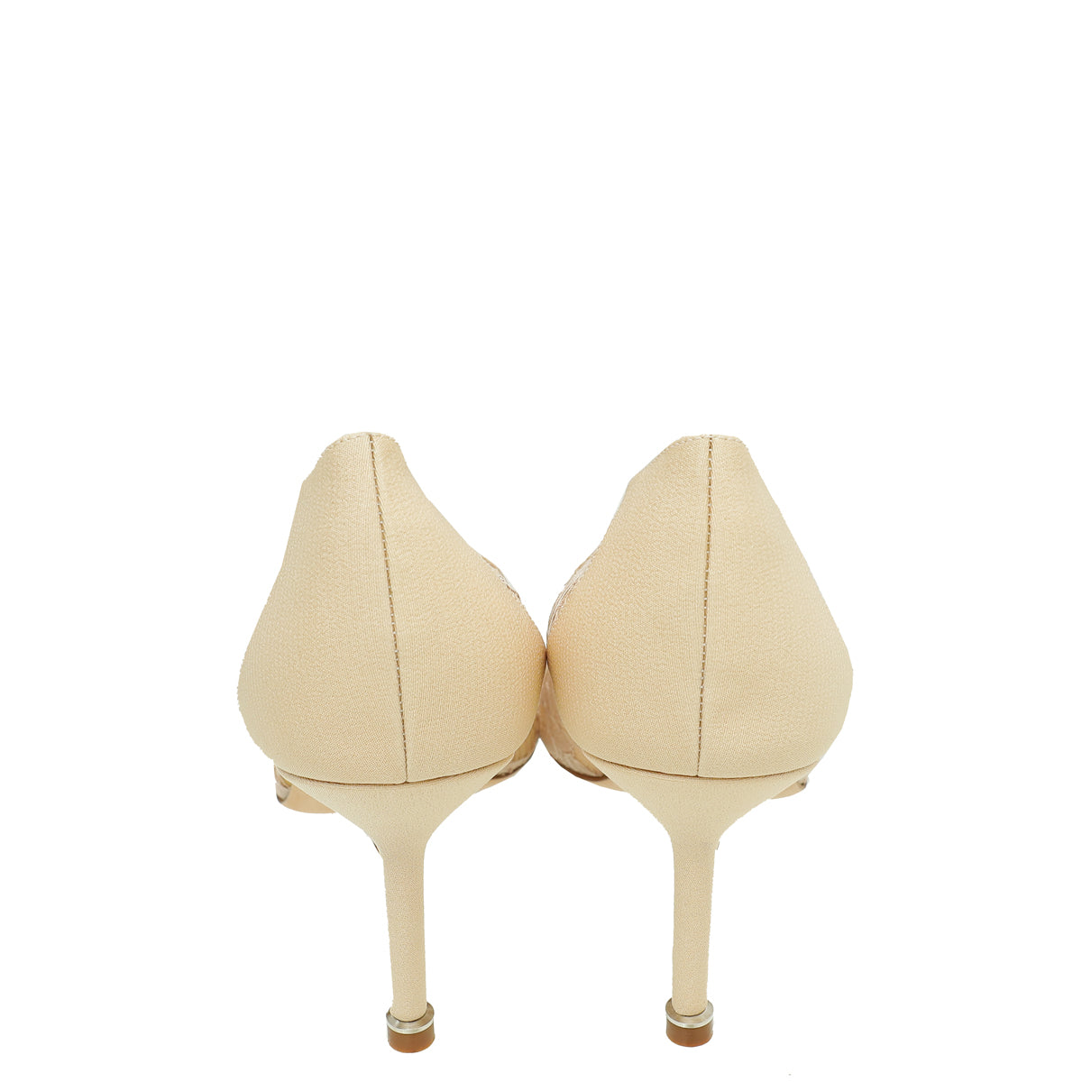 Manolo Blahnik Powder Nude Hangisi Lace Embellished Pump 39