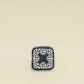 Manolo Blahnik Blue Denim Pearl Embellished Hangisi Clutch Bag