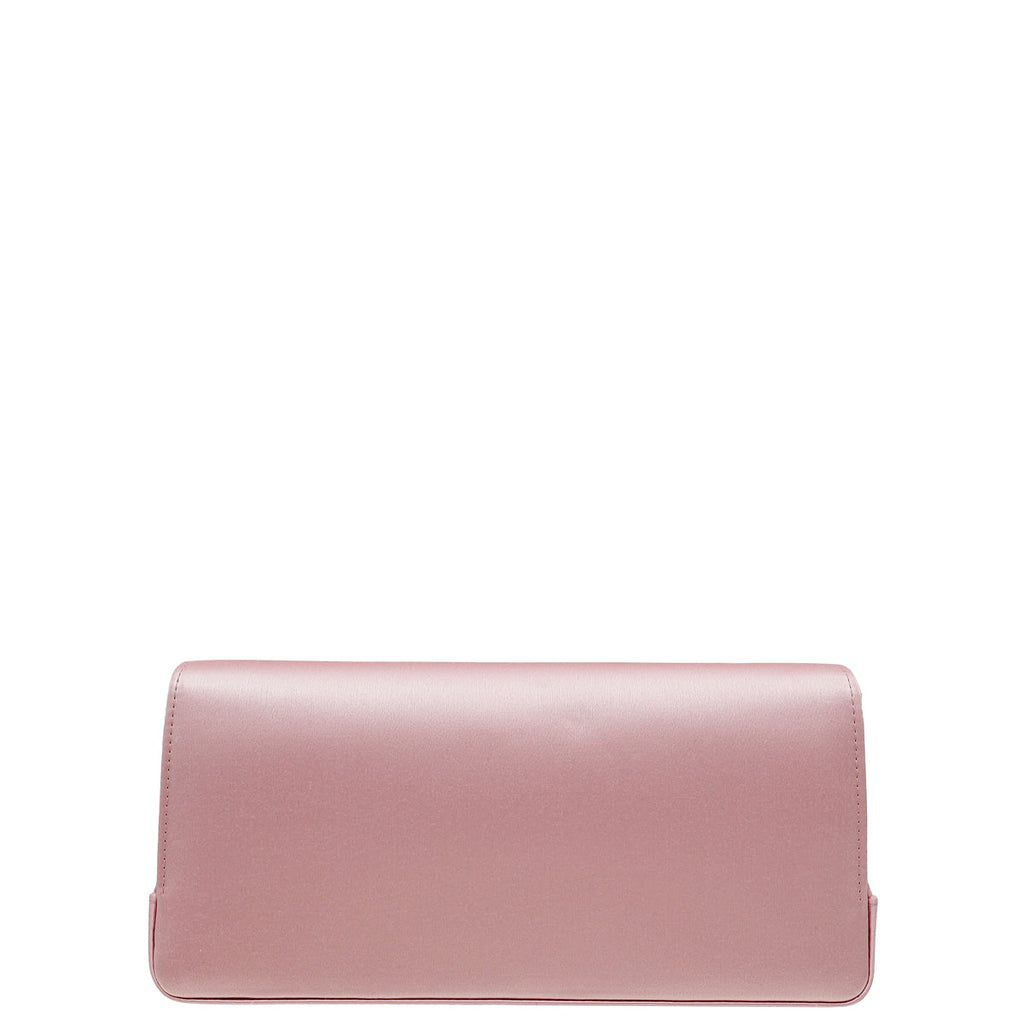 Manolo Blahnik Light Pink Satin Jewel Buckle Clutch