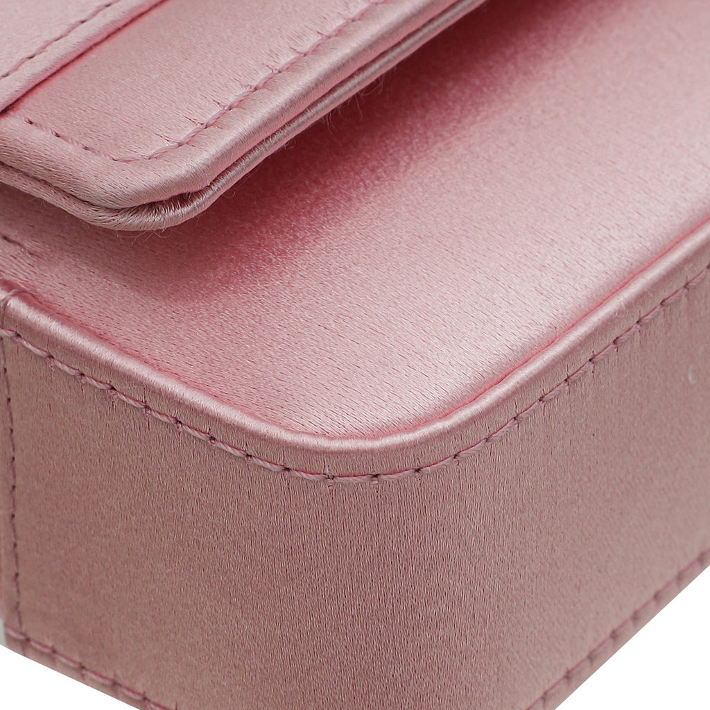 Manolo Blahnik Light Pink Satin Jewel Buckle Clutch