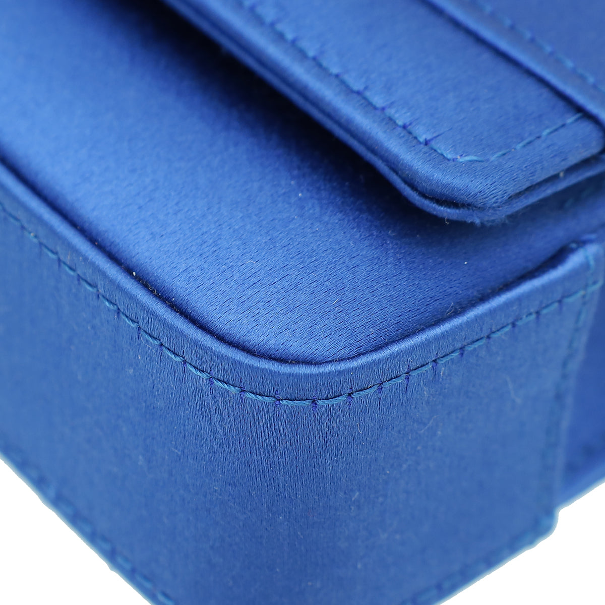 Manolo Blahnik Royal Blue Satin Gothisi Jewel Buckle Clutch