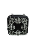 Manolo Blahnik Black Hangisi Swarovski Frame Clutch Bag