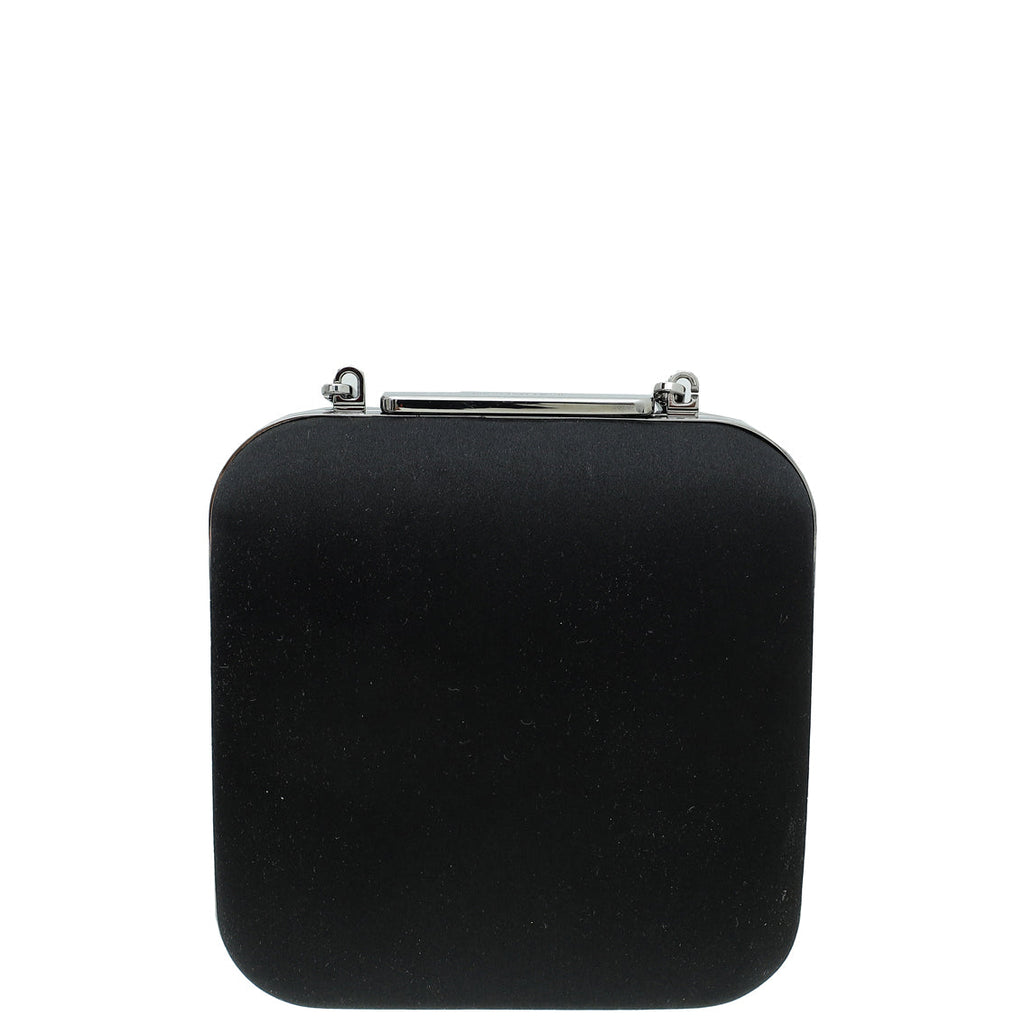 Manolo Blahnik Black Hangisi Swarovski Frame Clutch Bag