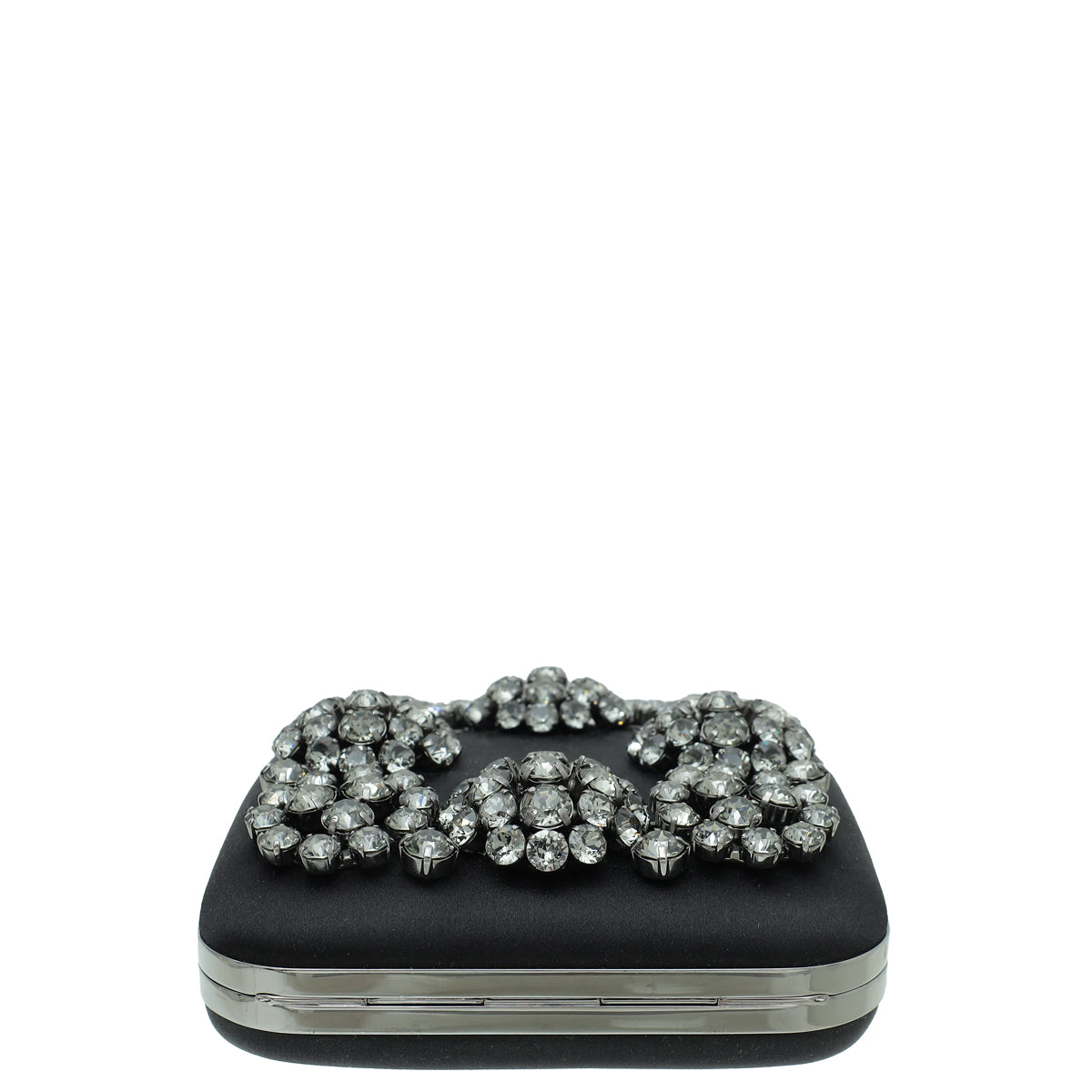 Manolo Blahnik Black Hangisi Swarovski Frame Clutch Bag