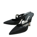 Manolo Blahnik Black Satin Maiduguri 105 Mules 40