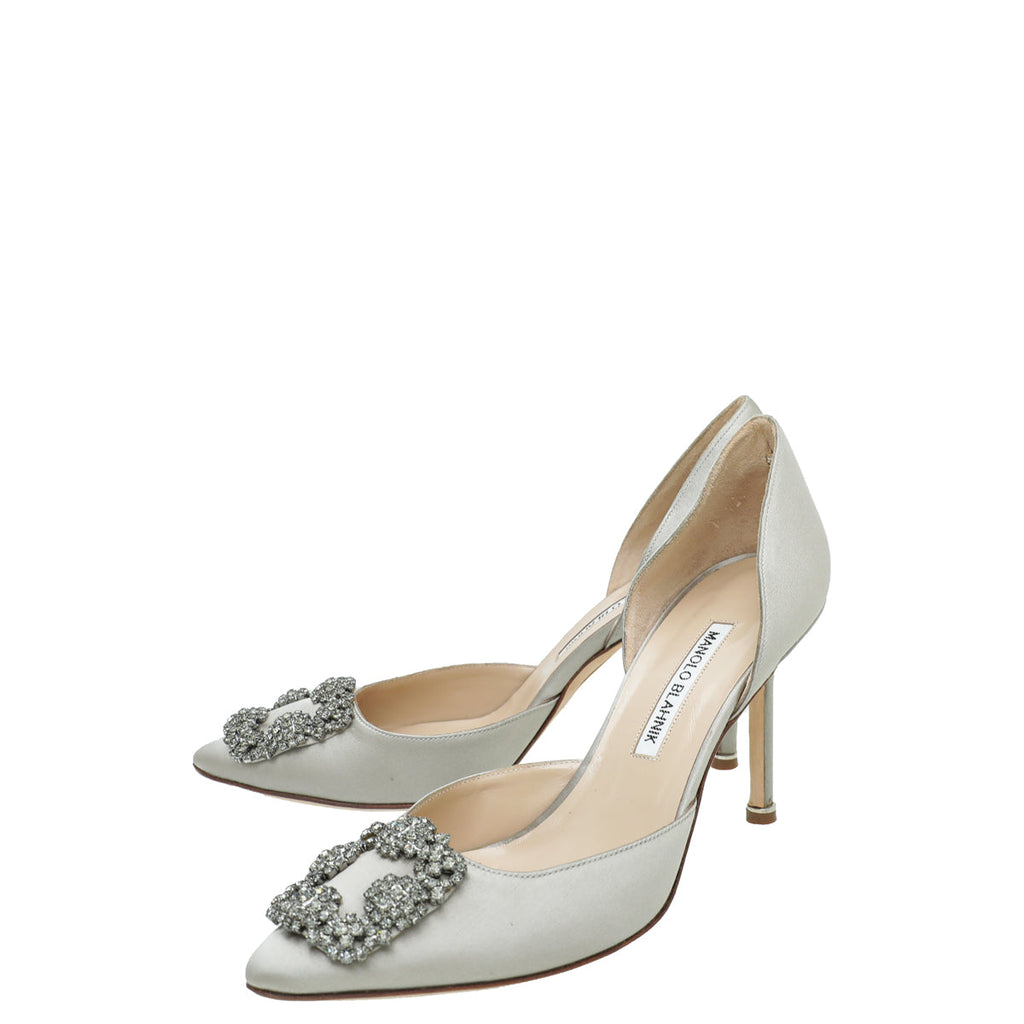 Manolo Blahnik Gray Hangisi D'Orsay Pumps 38.5