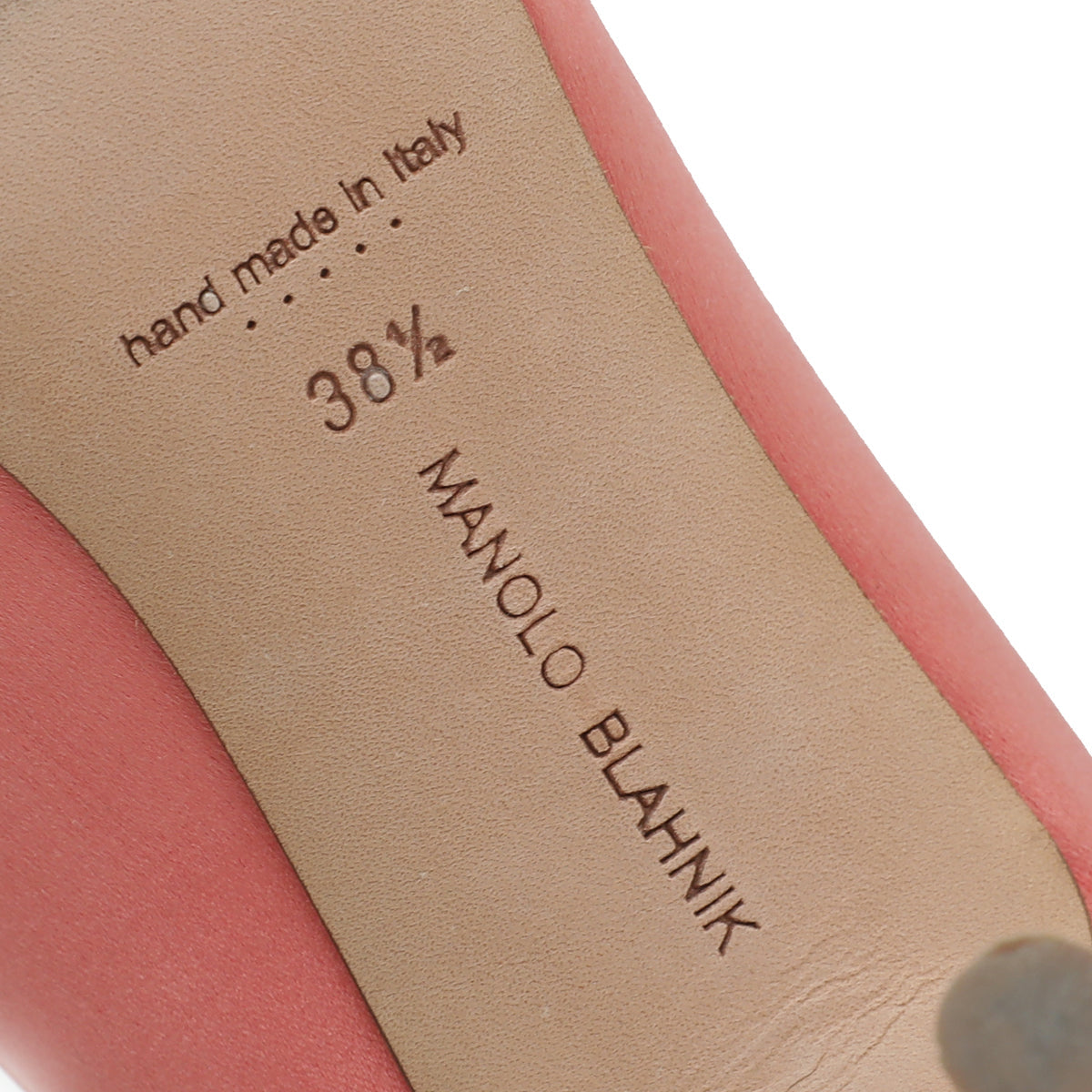 Manolo Blahnik Peach Satin Hangisi Pump 38
