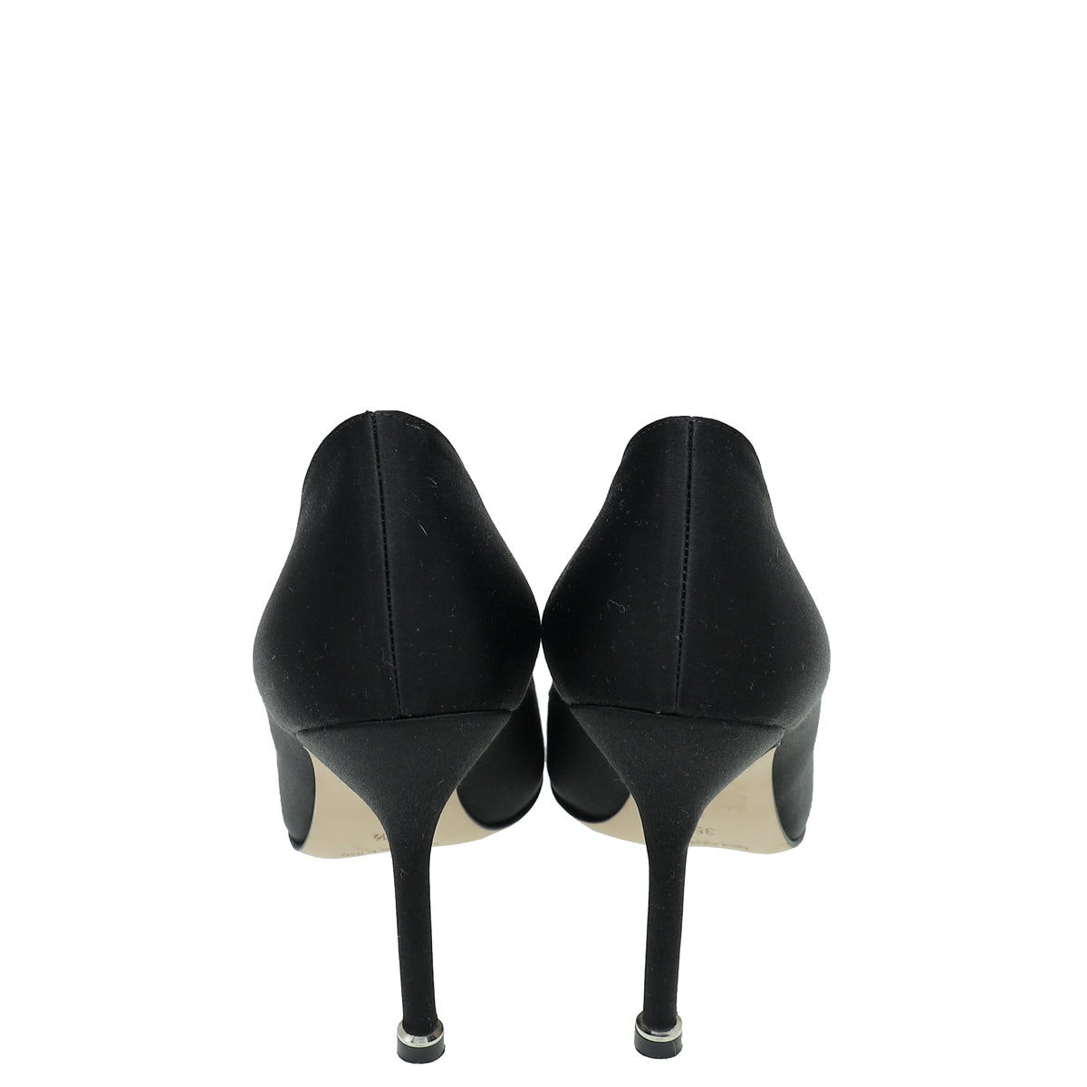 Manolo Blahnik Black Satin Hangisi Pumps 35.5