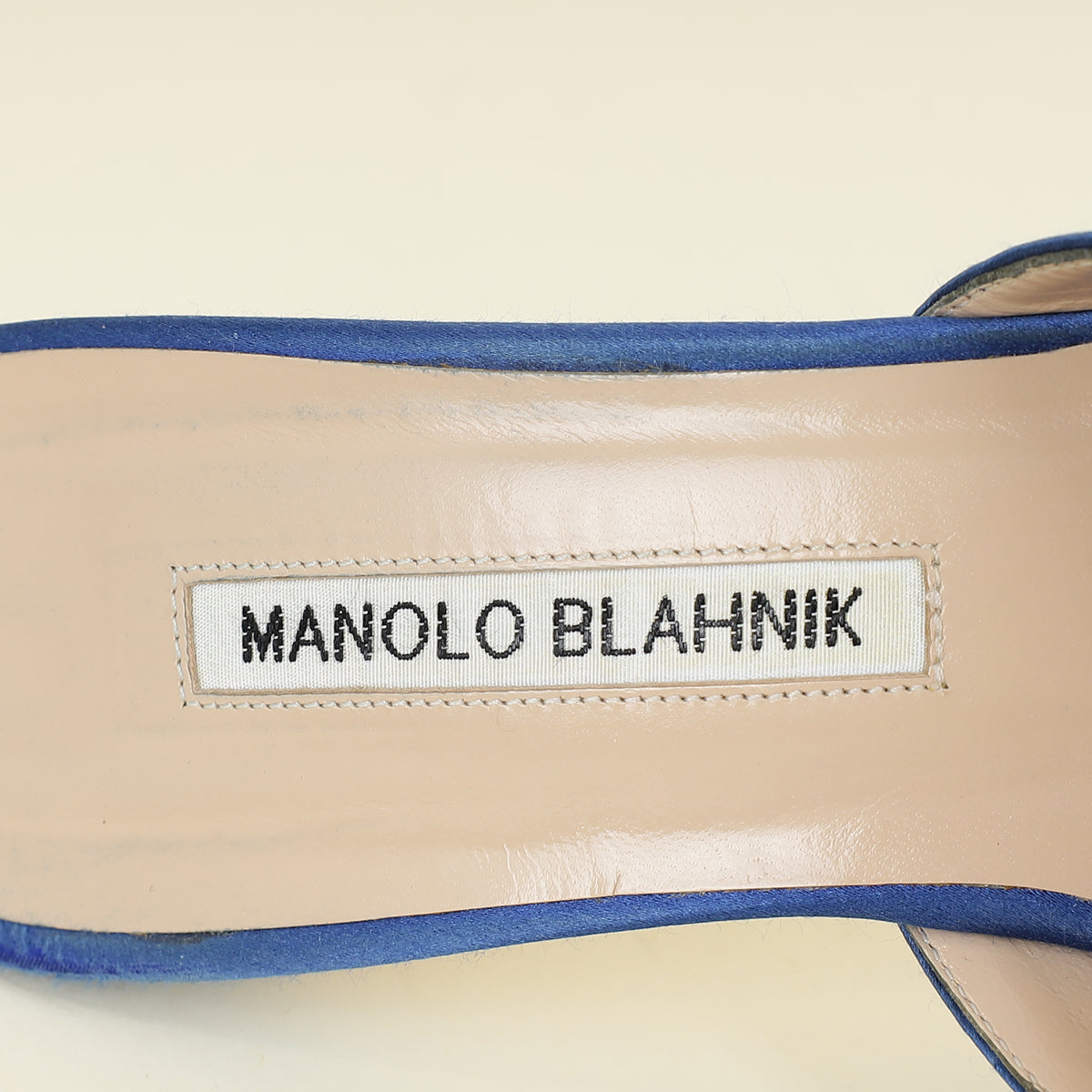 Manolo Blahnik Blue Satin Hangisi Mules 36.5