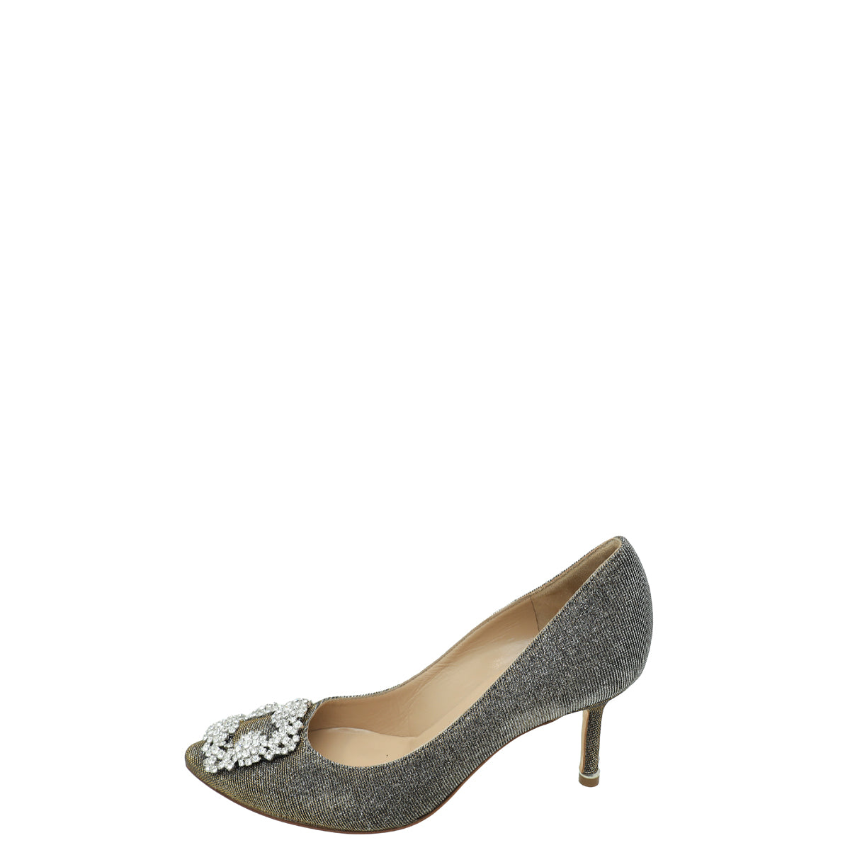 Manolo Blahnik Bicolor Glitter Hangisi Crystal Pump 36