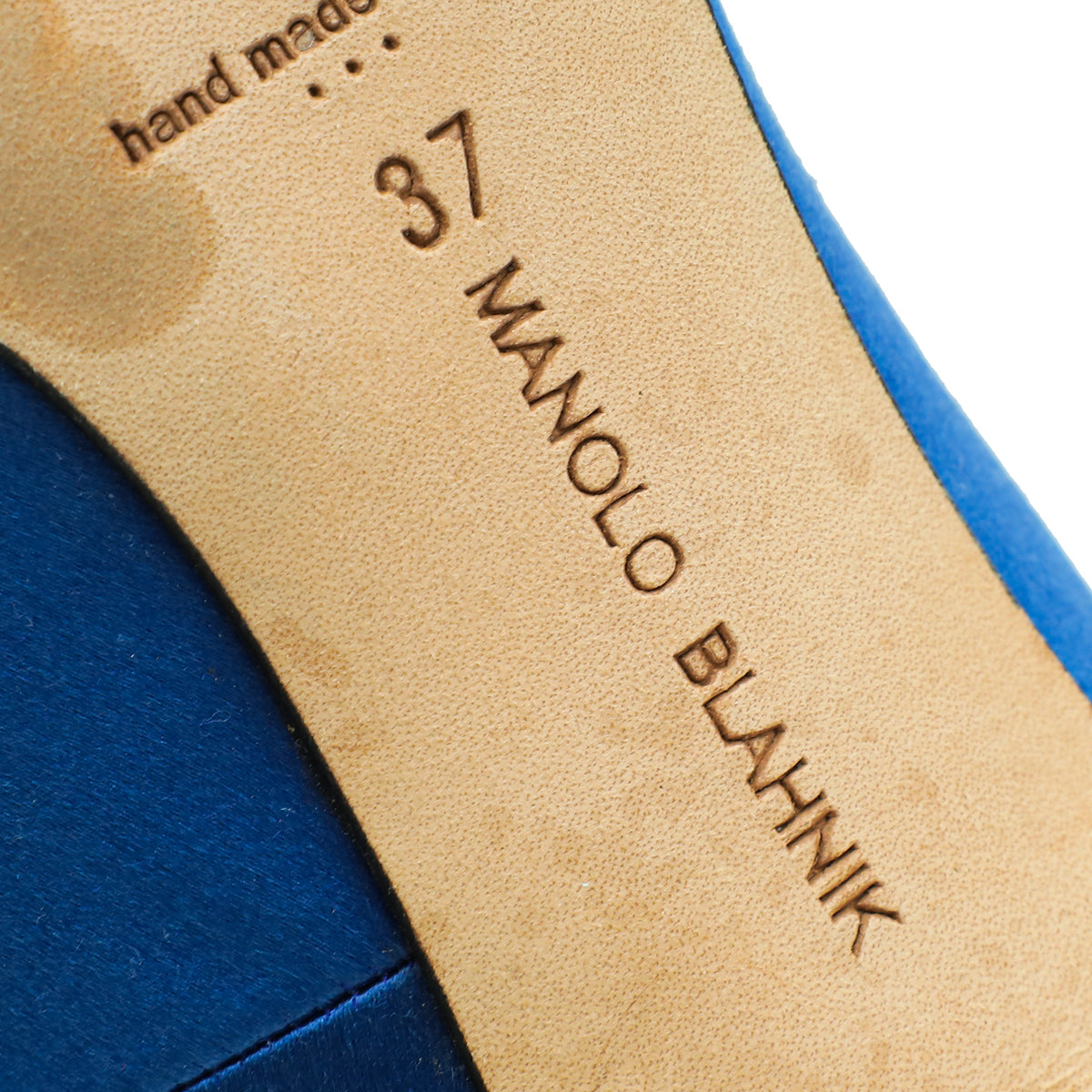 Manolo Blahnik Blue Satin Hangisi Pump 37