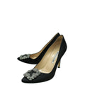 Manolo Blahnik Black Satin Hangisi Pump 37