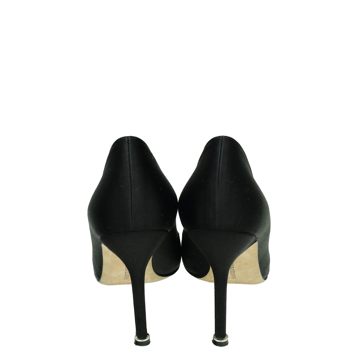 Manolo Blahnik Black Satin Hangisi Pump 37