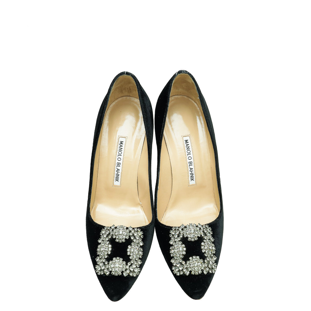 Manolo Blahnik Black Velvet Hangisi Pump 37