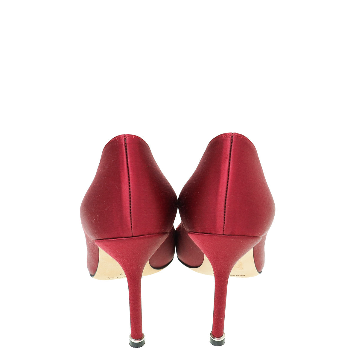 Manolo Blahnik Wine Red Satin Hangisi Pump 37